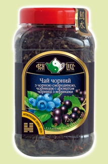 Чай черный с черной смородиной, черникой и ароматом черники со сливками